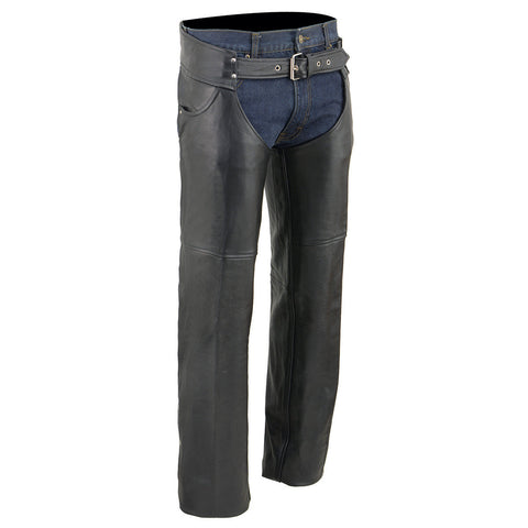 Milwaukee Leather Chaps for Men's Black Premium Leather- Classic Jean ...