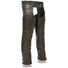 Milwaukee Leather LKM5782 Men's Black Leather Chaps with Dual Side Zippered Thigh Pockets - Milwaukee Leather Mens Leather Chaps