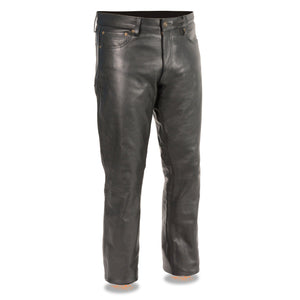 Milwaukee Leather LKM5790 Men's  Black Classic 5 Pocket Leather Pants - Milwaukee Leather Mens Leather Pants