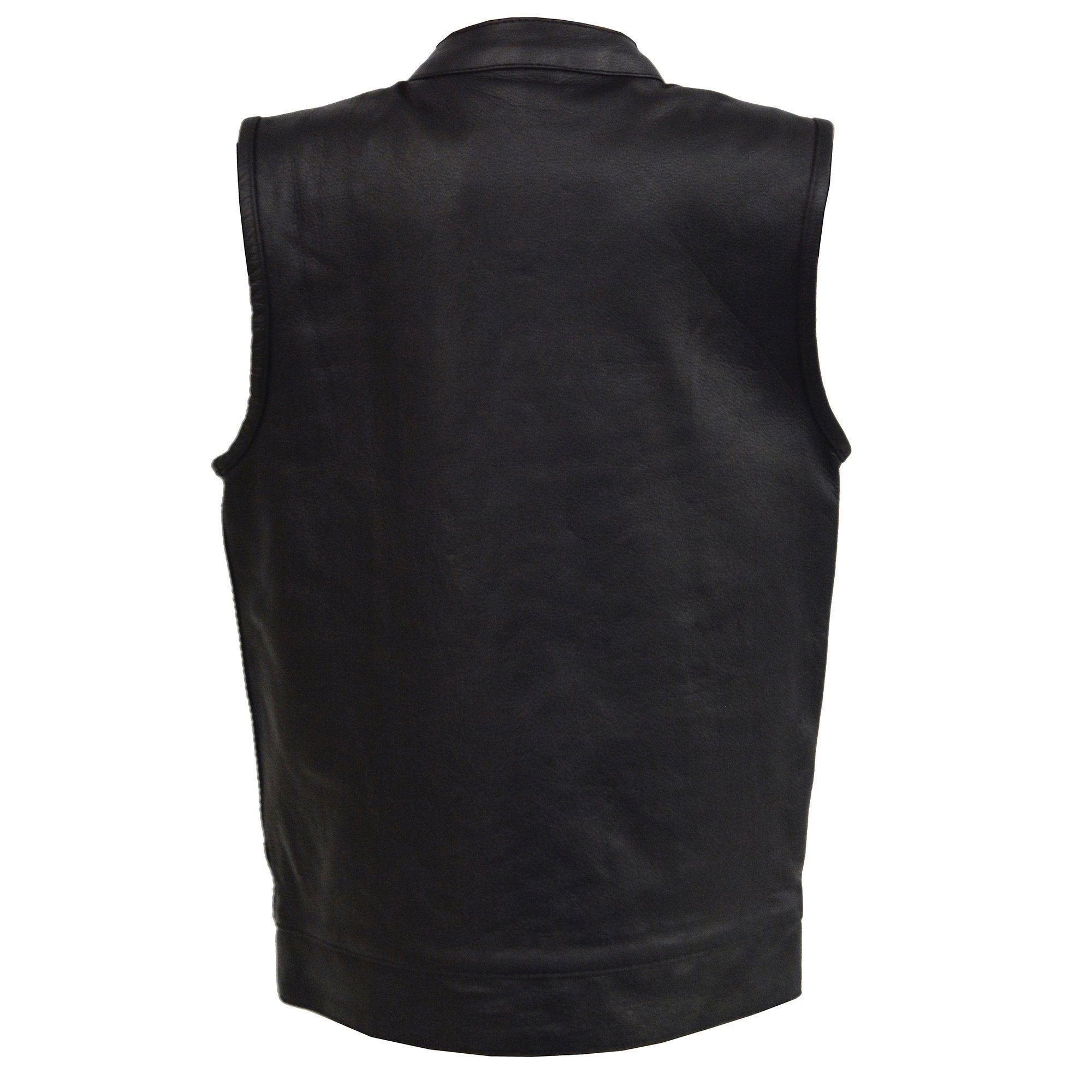 Milwaukee Leather LKY3850 Youth Size Open Neck Snap and Zip Front Club Style Leather Vest - Milwaukee Leather Youth Leather Vests