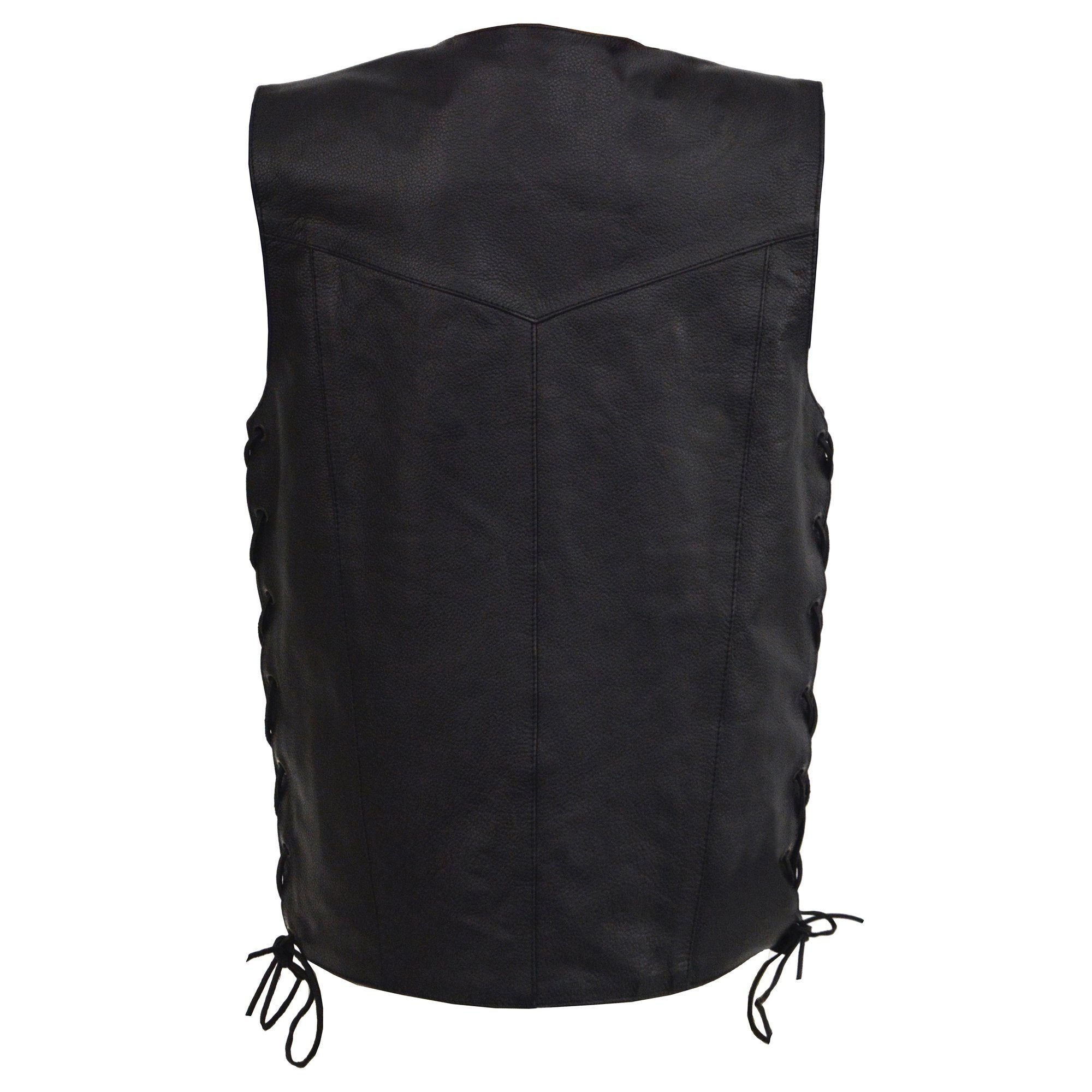 Milwaukee Leather LKY3860 Youth Size Black Leather Side Lace Biker Vest - Milwaukee Leather Youth Leather Vests