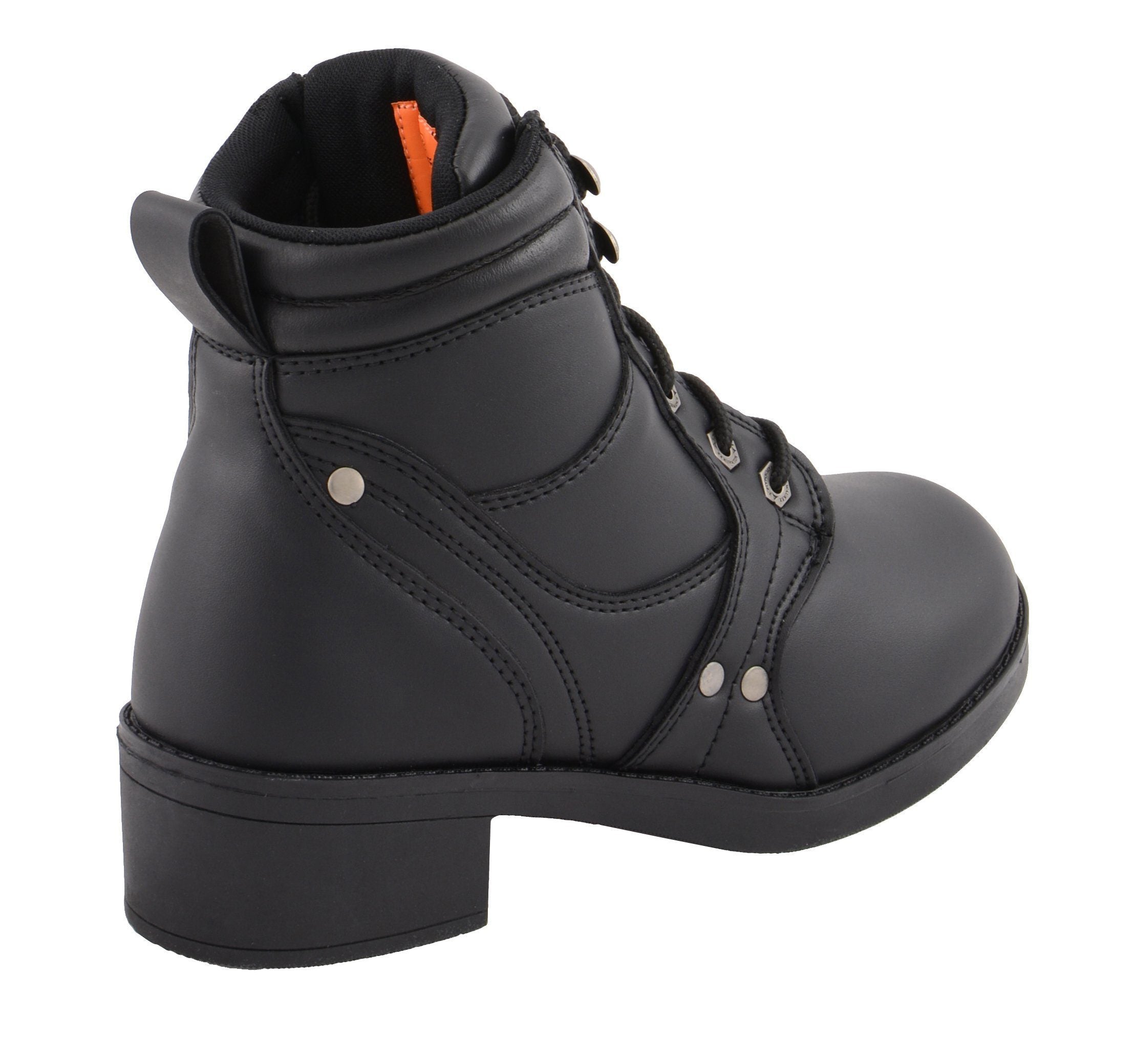 Milwaukee Leather MBK9265 Boys Black Lace-Up Boots with Side Zipper Entry
