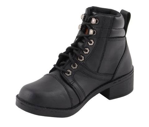 Milwaukee Leather MBK9285 Boys Black Lace-Up Biker Style Boots