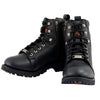 Milwaukee Leather MBL200 Women's Black Leather Lace-Up Boots with Side Zipper