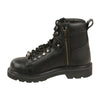 Milwaukee Leather MBL200 Womens Black Lace-Up Boots with Side Zipper - Milwaukee Leather Womens Boots