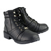 Milwaukee Leather MBL9300 Women's Black Lace-Up Leather Boots with Size Zipper