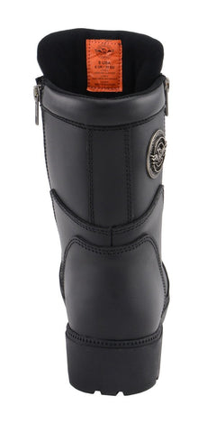 Milwaukee Leather MBL9301 Womens Black Lace-Up Boots with Side Zipper Entry - Milwaukee Leather Womens Boots