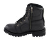 Milwaukee Leather MBL9302 Women's Black 8-Inch Lace-Up Motorcycle Harness Boots with Side Zipper Entry