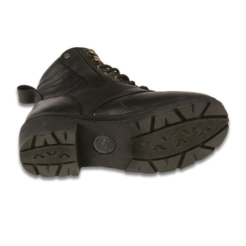 Milwaukee Leather MBL9320 Womens Black Lace-Up Boots with Side Zipper - Milwaukee Leather Womens Boots