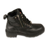 Milwaukee Leather MBL9320W Womens Wide Width Black Lace-Up Motorcycle Boots - Milwaukee Leather Womens Boots