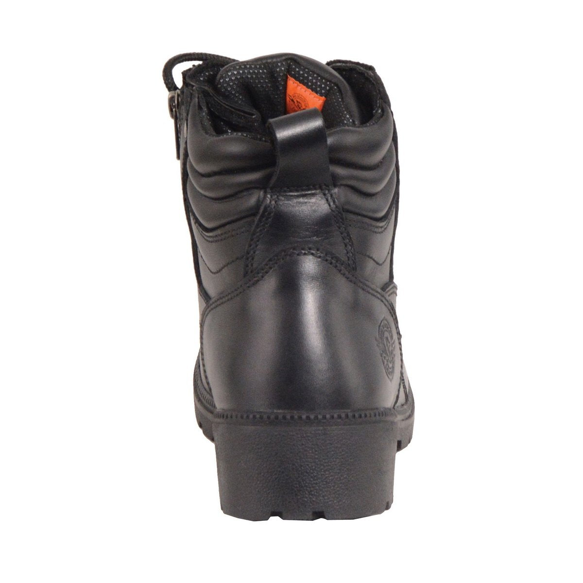 Milwaukee Leather MBL9321WP Womens Black Waterproof Lace-Up Boots with Side Zipper - Milwaukee Leather Womens Boots