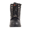 Milwaukee Leather MBL9321WP Womens Black Waterproof Lace-Up Boots with Side Zipper - Milwaukee Leather Womens Boots