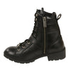Milwaukee Leather MBL9325 Womens Black Lace-Up Leather Boots with Side Zipper - Milwaukee Leather Womens Boots