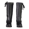 Milwaukee Leather MBL9365 Ladies Black 14-Inch Classic Harness Square Toe Leather Tall Boots with Lacing Detail