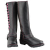 Milwaukee Leather MBL9367 Women's Black 14-inch Leather Harness Boots with Fuchsia Accent Lacing