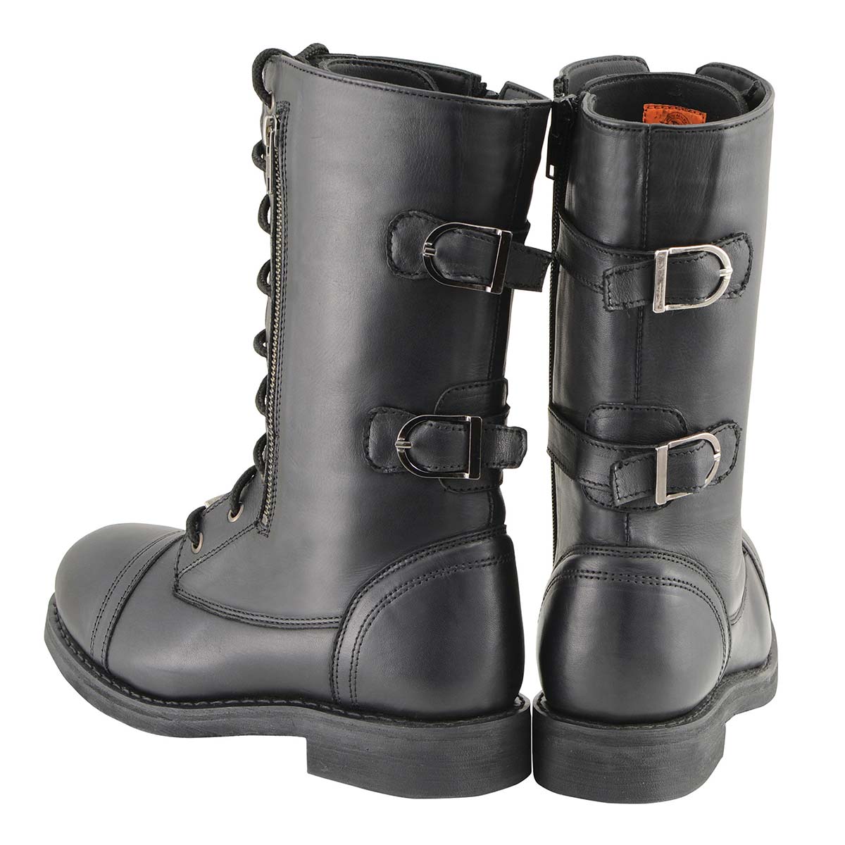 Milwaukee Leather MBL9369 Women's Black Tactical Lace-Up and Zipper Boots