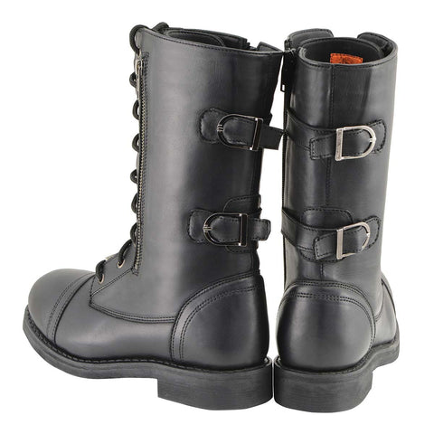 Milwaukee Leather MBL9369 Women's Black Tactical Lace-Up and Zipper Boots
