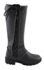 Milwaukee Leather MBL9370 Women's Black 17-Inch Lace Side Leather Boots with Contrast White Stitching