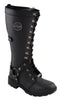 Milwaukee Leather MBL9380 Women's Black 'Jane' 15-inch Leather Combat Style Harness Boots