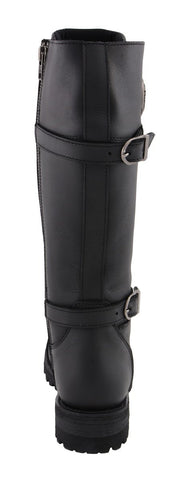 Milwaukee Leather MBL9390 Womens  Black 16 inch Lace-Up Front Cap Toe Riding Boots - Milwaukee Leather Womens Boots