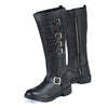 Milwaukee Leather MBL9395 Women's Black 17-Inch Side Strap Riding Leather Boots with Side Zipper