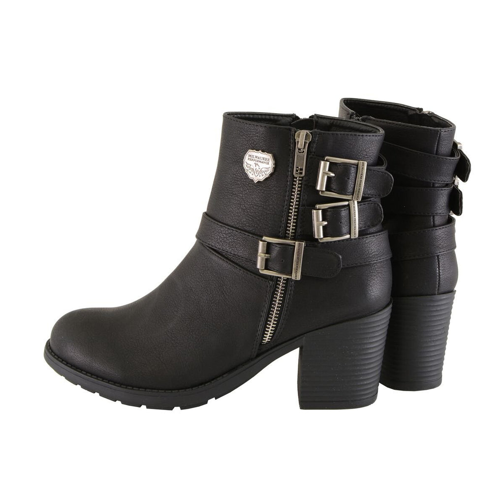 Milwaukee Performance MBL9405 Women's Black Boots with Side Zipper and Triple Buckle Adjustment