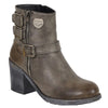 Milwaukee Performance MBL9406 Women's Stone Grey Triple Buckle Side Zipper Boots with Platform Heel