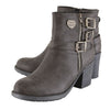 Milwaukee Performance MBL9406 Women's Stone Grey Triple Buckle Side Zipper Boots with Platform Heel