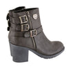Milwaukee Performance MBL9406 Women's Stone Grey Triple Buckle Side Zipper Boots with Platform Heel