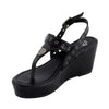Milwaukee Performance MBL9411 Women's Black Wedge Sandals with Buckled Straps