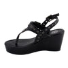 Milwaukee Performance MBL9411 Women's Black Wedge Sandals with Buckled Straps