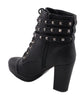 Milwaukee Performance MBL9417 Women's Black Lace-Up Boots with Triple Strap Studded Accents