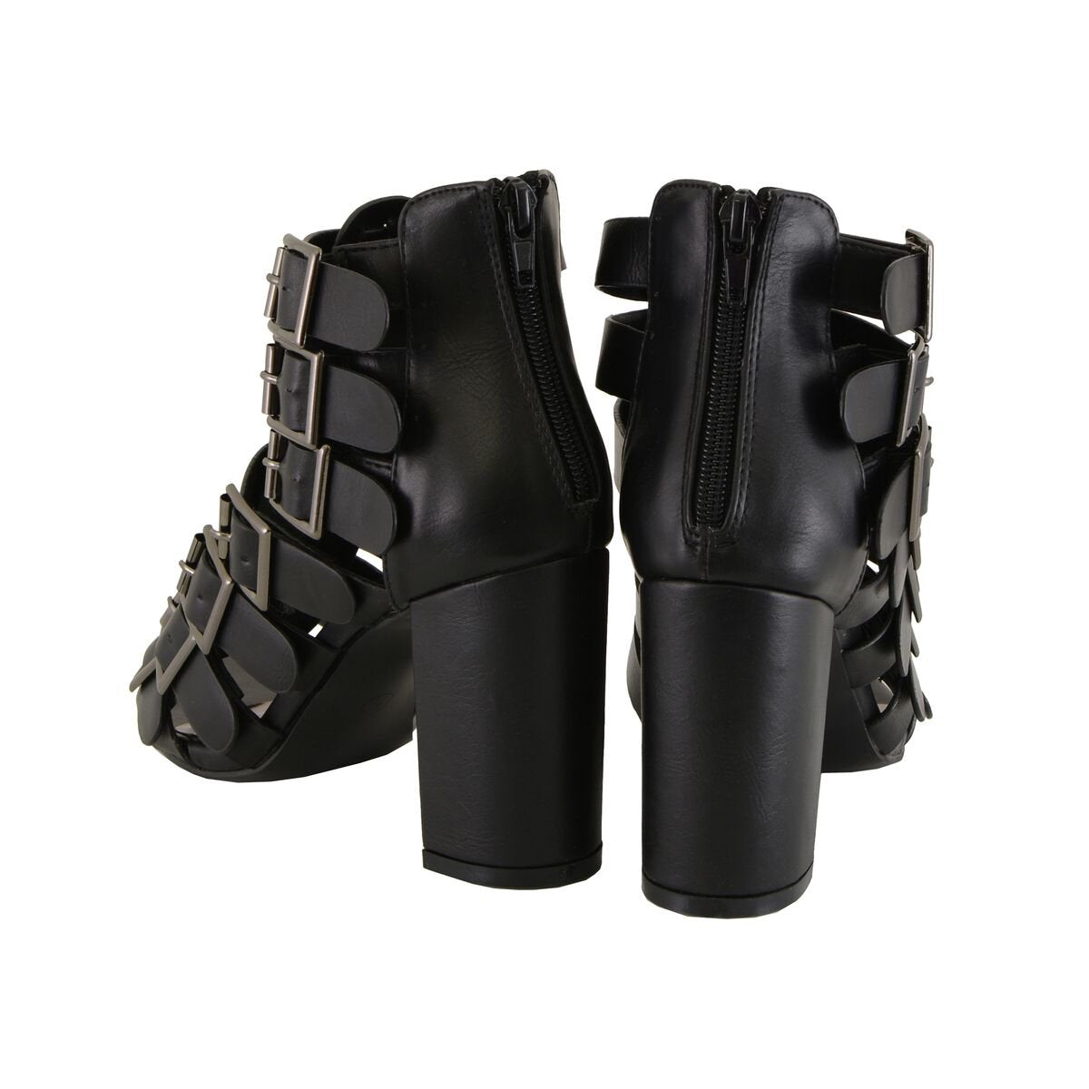 Milwaukee Performance MBL9420 Ladies Black Strappy Sandal with Block Heel