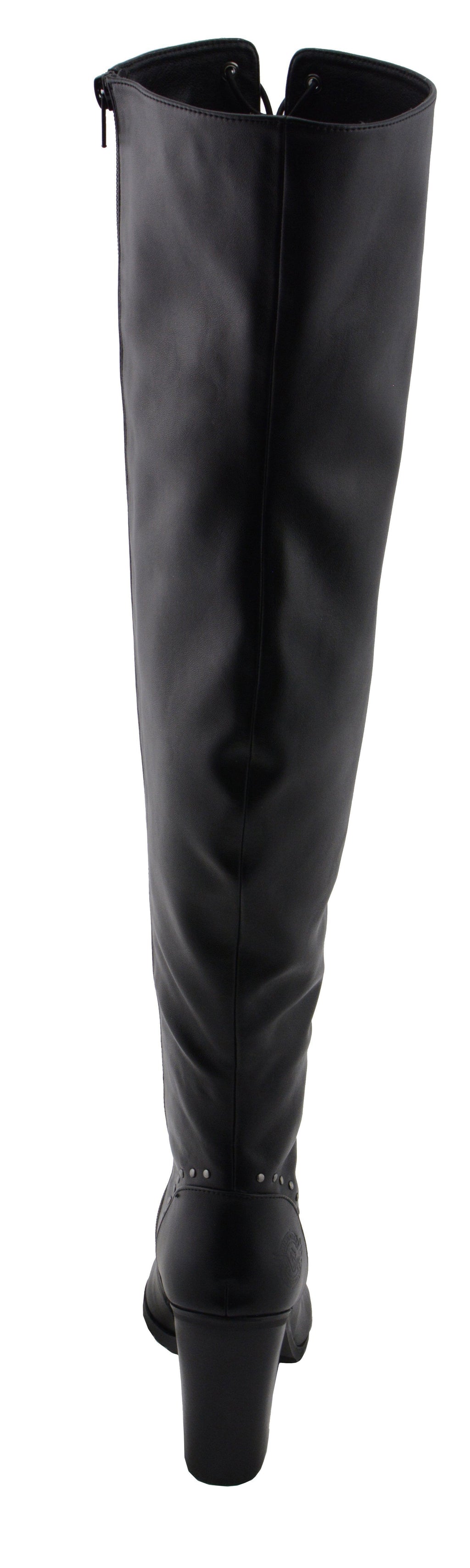 Milwaukee Performance MBL9421 Women's Black Lace-Up Knee High Boots with Open Toe