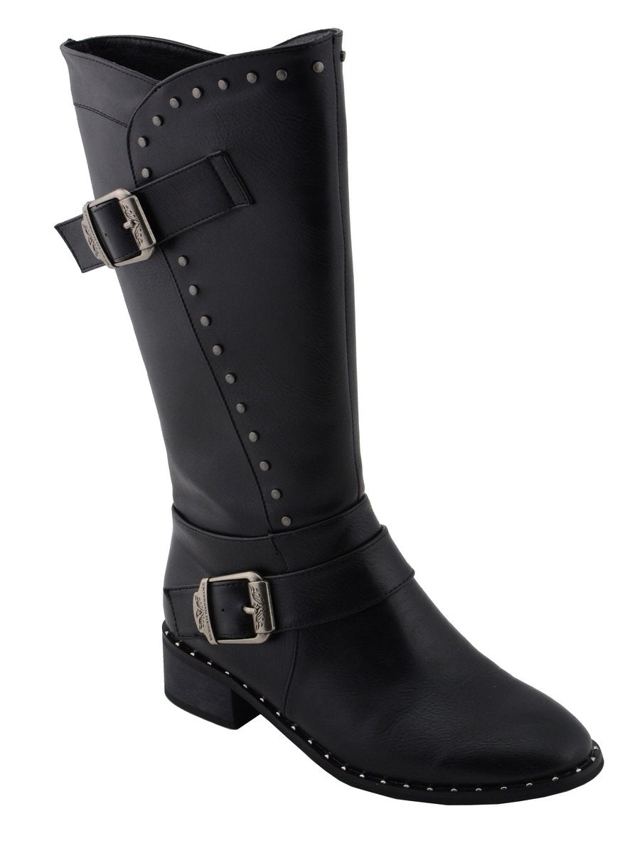 Milwaukee Performance MBL9423 Women's Black Studded Boots with Studded Outsole