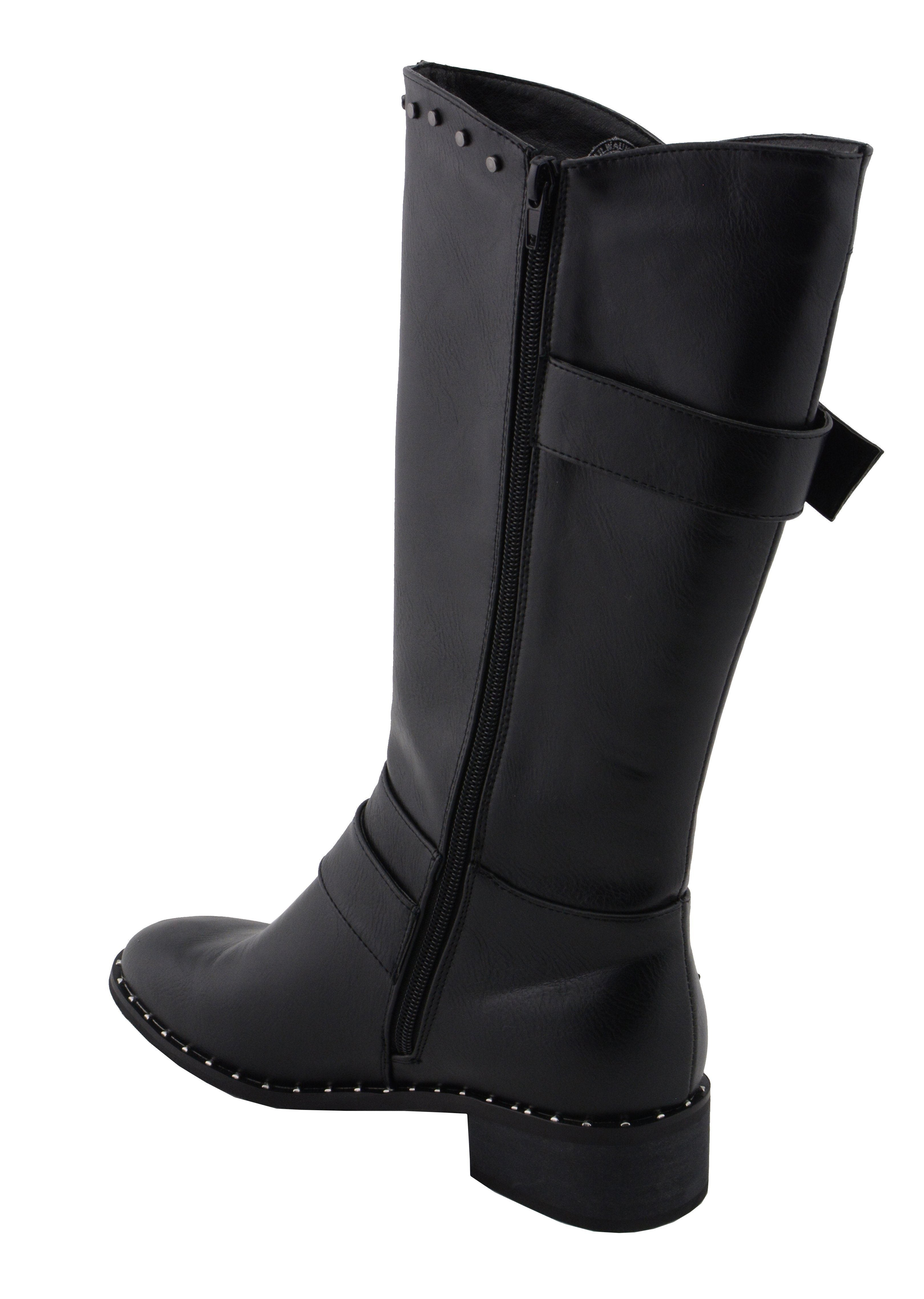 Milwaukee Performance MBL9423 Women's Black Studded Boots with Studded Outsole