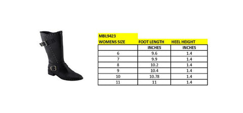 Milwaukee Performance MBL9423 Women's Black Studded Boots with Studded Outsole