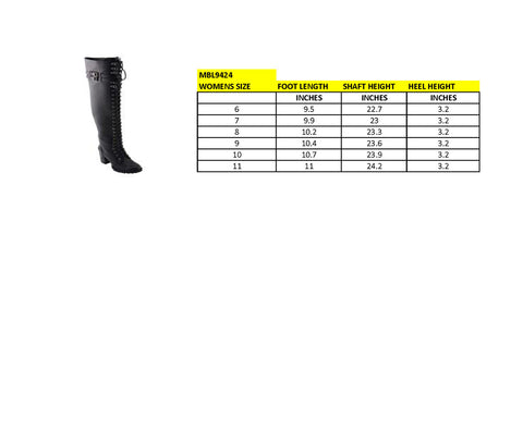 Milwaukee Leather Women's Black Above the Knee Lace-Up Fashion Casual Boots MBL9424