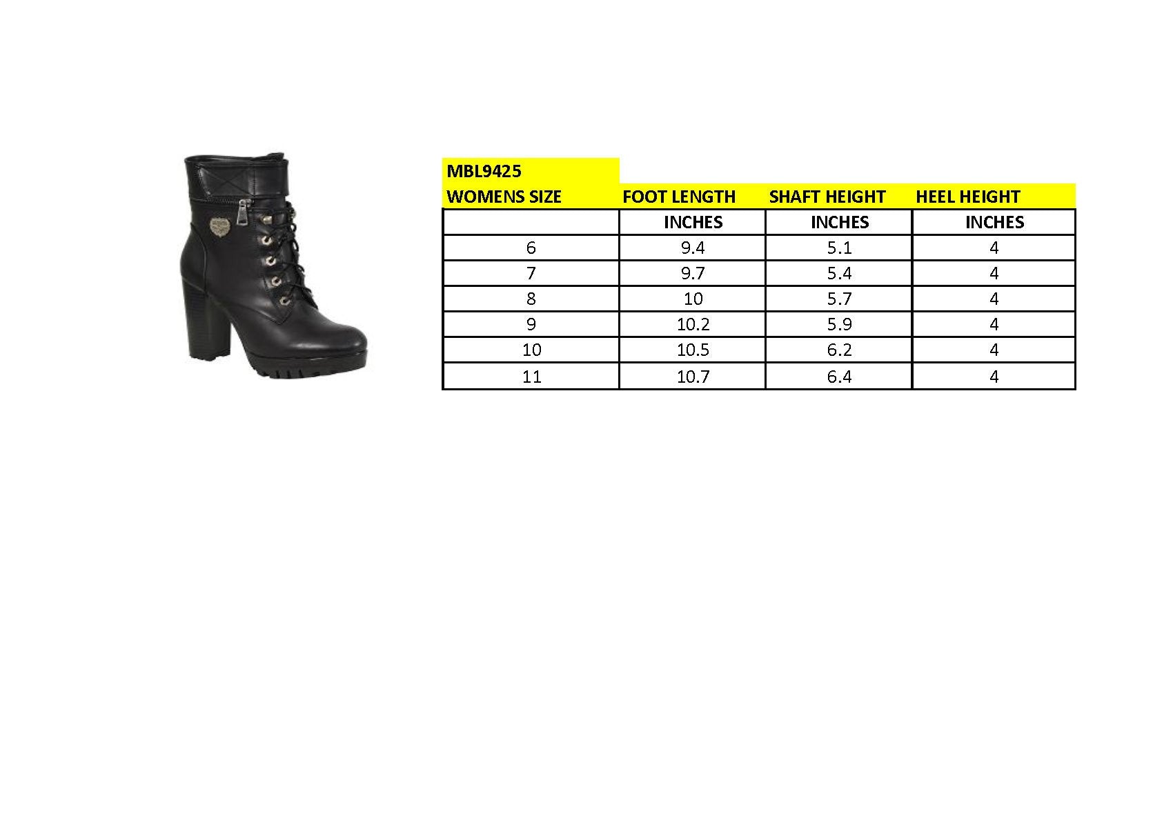 Milwaukee Performance MBL9425 Women's Black Lace-Up Boots with Double Height Option