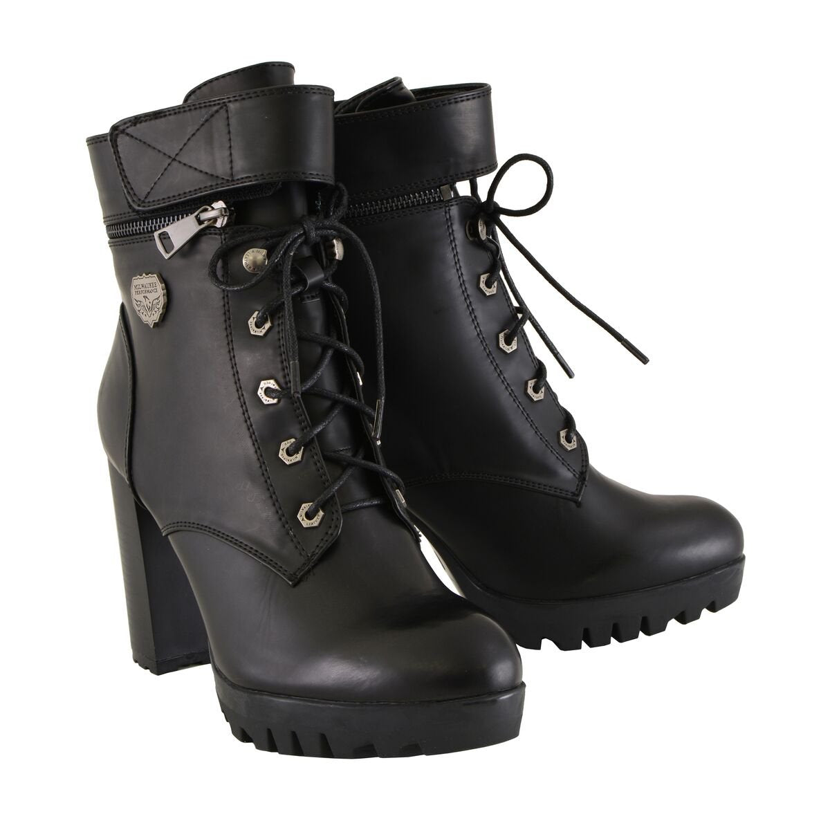 Milwaukee Performance MBL9425 Women's Black Lace-Up Boots with Double Height Option