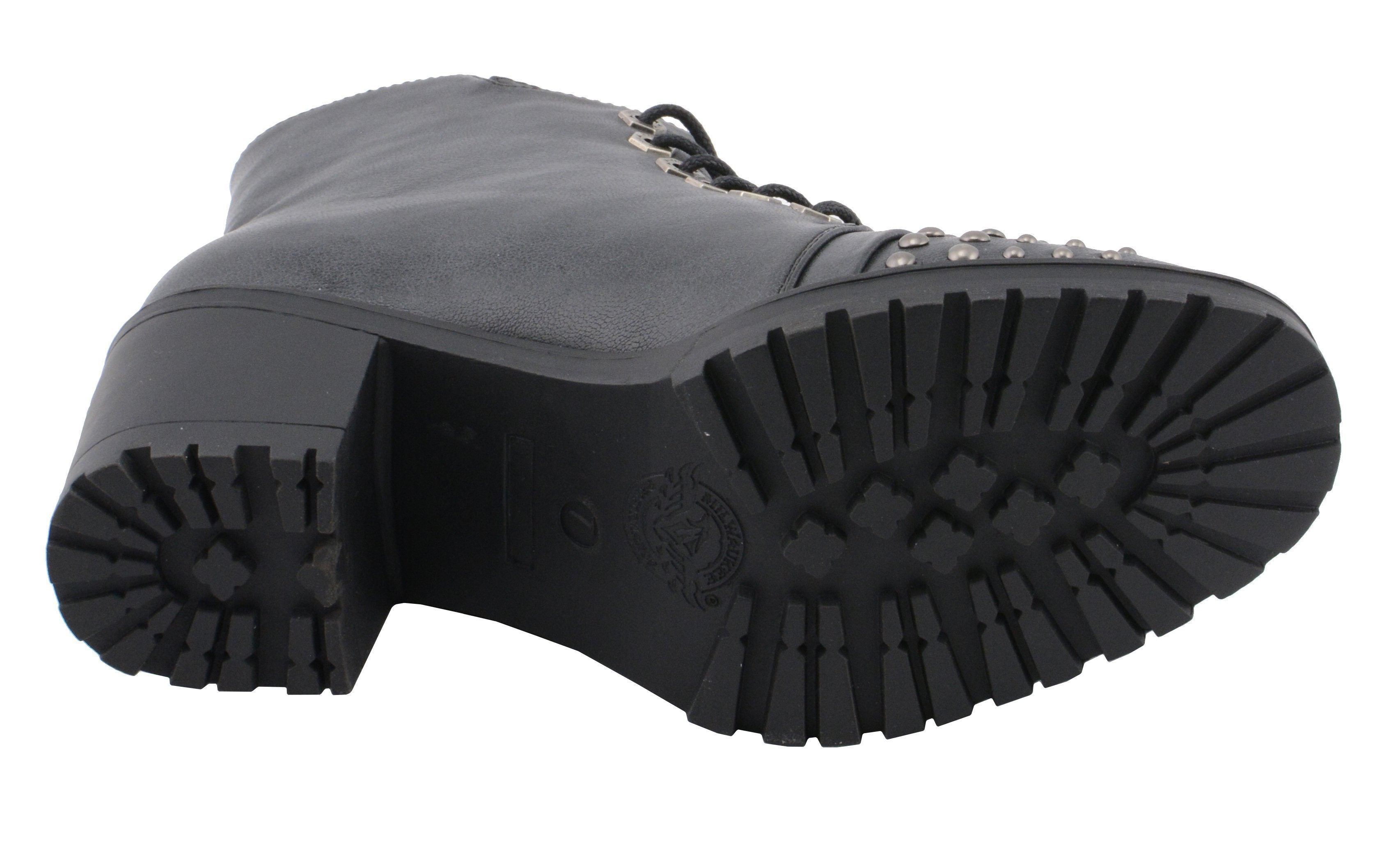 Milwaukee Performance MBL9426 Women's Distress Black Rocker Boots with Studded Instep