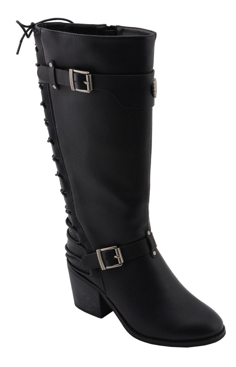 Milwaukee Performance MBL9427 Women's Tall Black Back End Laced Riding Boots