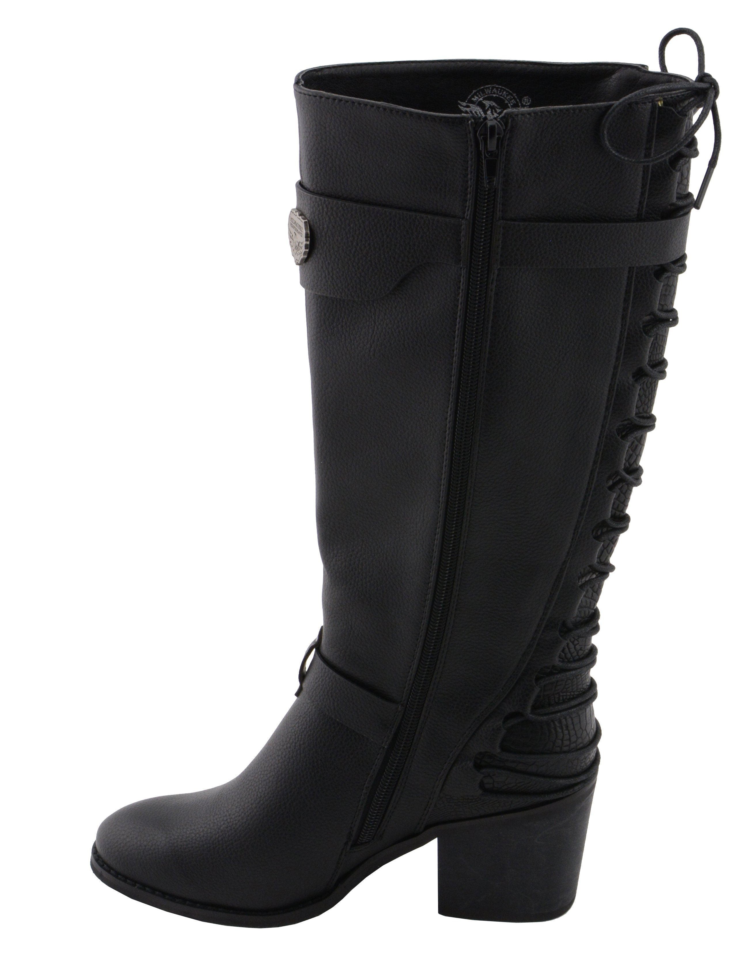 Milwaukee Performance MBL9427 Women's Tall Black Back End Laced Riding Boots