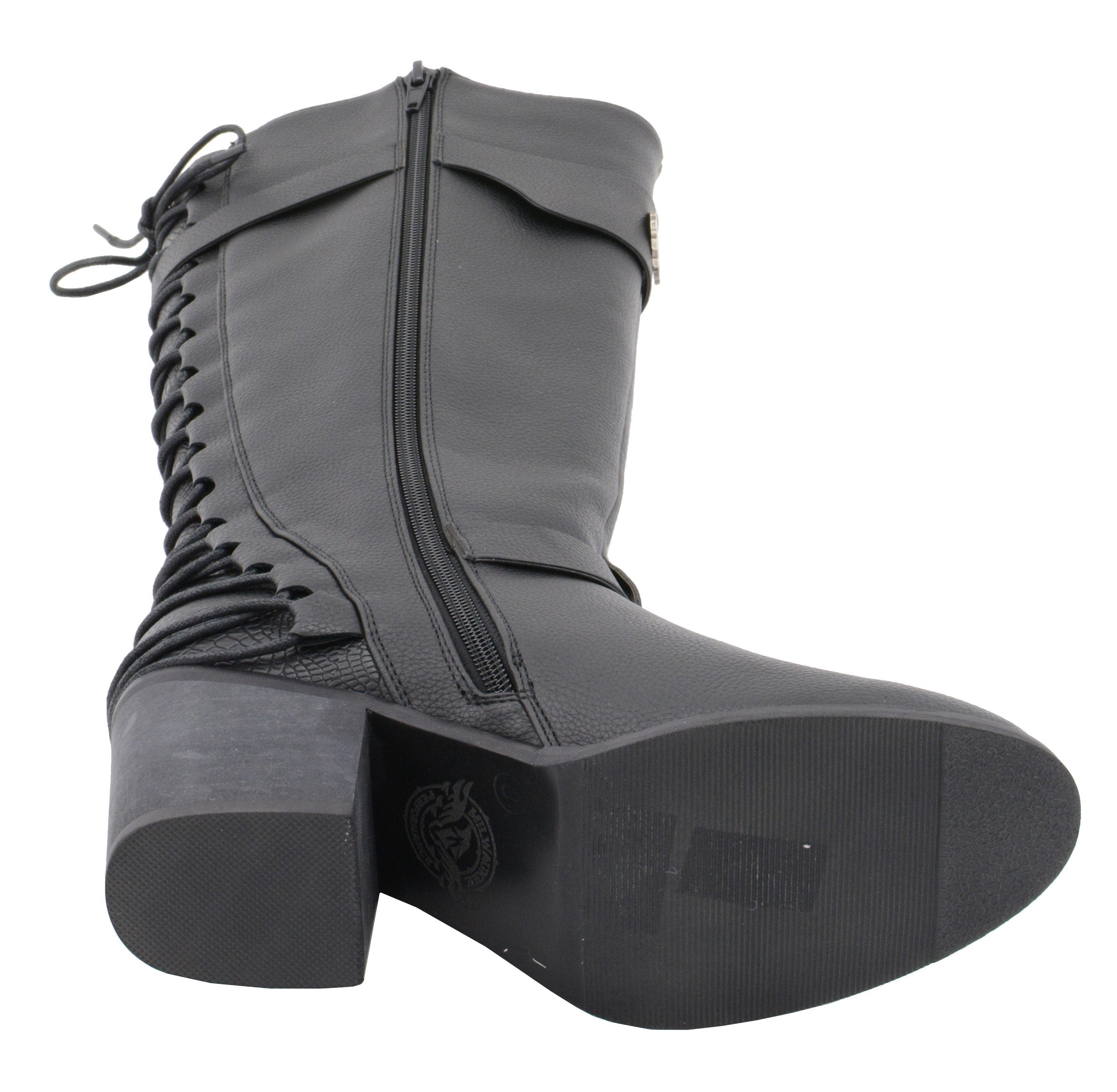 Milwaukee Performance MBL9427 Women's Tall Black Back End Laced Riding Boots