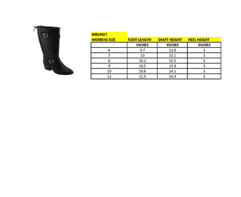 Milwaukee Performance MBL9427 Women's Tall Black Back End Laced Riding Boots