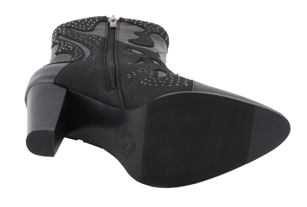 Milwaukee Performance MBL9429 Women's Black Western Style Boots with Studded Bling