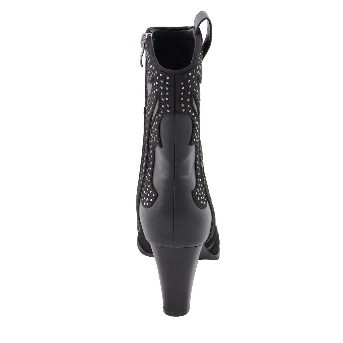 Milwaukee Performance MBL9429 Women's Black Western Style Boots with Studded Bling