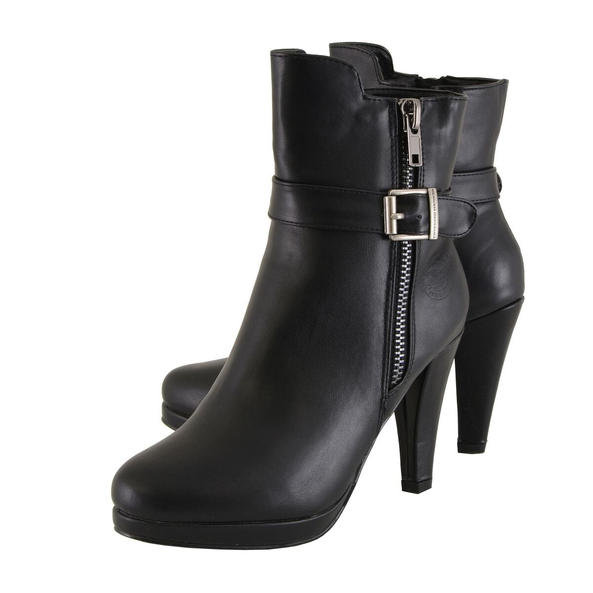 Milwaukee Performance MBL9430 Women's Black Boots with Side Zipper Entry and Adjustable Buckle