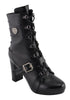 Milwaukee Performance MBL9431 Women's Black Lace-Up Boots with Block Heel and Buckle Strap
