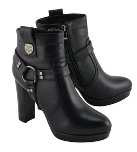 Milwaukee Performance MBL9432 Women's Black Harness Ankle Boots with Block Heel